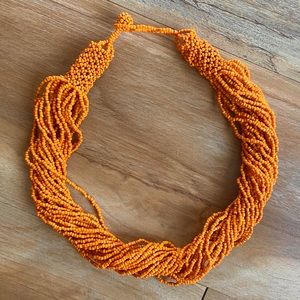 ✨Banana Republic✨ Orange Beaded Twist Necklace